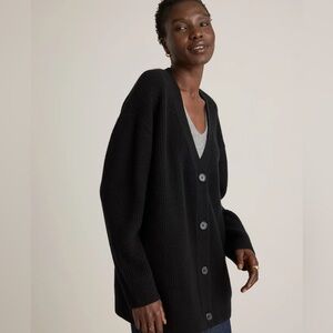 Quince Mongolian Cashmere Oversized Boyfriend Cardigan Sweater - Large